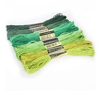 Fil Broderie Écheveaux de fil à coudre en coton, ancre multicolore, similaire, point de croix, Kit de fil à broder, bricolage, outils de couture, artisanat, 8 pièces(Green)