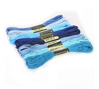 Fil Broderie Écheveaux de fil à coudre en coton, ancre multicolore, similaire, point de croix, Kit de fil à broder, bricolage, outils de couture, artisanat, 8 pièces(Blue)