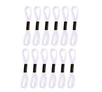 Fil Broderie Fil à broder au point de croix, for bricolage, accessoires couture artisanaux faits maison, 12 fils blancs + noirs pour machines à broder(12 white)