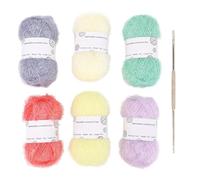 Fil broussard scintillants pastel paillettes crochet à tricot tricot sac en tricot High Shine Multi fonctionnelle Fyarn For Handmade Crafting Dish Towels Sacs 6 rouleaux Coton Fil