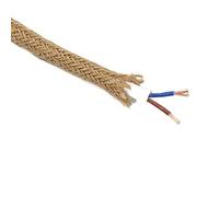fil, Câble électrique en chanvre et cuivre 2 x 0,75 mm² 300 V beige(5meters)