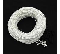 Fil chauffant en caoutchouc silicone et fibre de carbone - Câble isolé basse tension 2K 194 Ohm/m for applications de chauffage polyvalentes(White,1m)