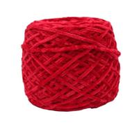 Fil Chenille 240g Chunky Chenille Yarn Ball For Hand Knitting Dolls Scarf Sweater Slippers Diy Golden Velour Crochet Thread Glossy Soft Warm(Two Red 30)