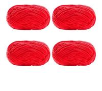 Fil Chenille 4pcsX50g Soft Chenille Yarn Handmade DIY Knitting Yarn Thick Velvet Line Scarf Hat(4pcs 06)