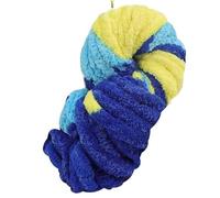 Fil chenille épais 500 g - Fil polyester géant ultra doux et moelleux for couvertures, écharpes, chapeaux et projets de décoration intérieure(Cool Yellow Blue)