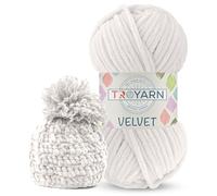 Fil chenille pour crochet - 100 g - Pelucheux - Idéal pour couvertures de bébé et amigurumi - Taille 6
