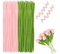 Fil Chenille Vert Set de Cure-Pipe 200 Pièces Loisirs Créatifs Bricolage - Rose