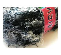 Fil cils ondul noir, gris, ardoise et blanc - Dark Horse Yarns Hairy n 23 - 100 g
