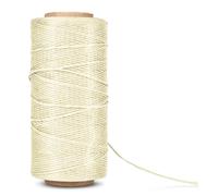 Fil ciré, Ficelle de Cire, Cordon Enduit Polyester Robuste 284 mètres 1 mm 150D pour Bracelets, Couture Artisanale en Cuir, Reliure de Livres, Artisanat Bricolage (Beige) |