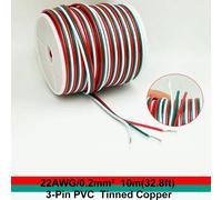 Fil Conducteur 22Awg 20 Awg 2/3/4 Broches Avec Bobine,Pvc 300V 80 ° C Fil Électronique Domestique (32,8 Pieds) Pour Câbles À Bande Led.22Awg 3Pin Pvc.10M 32.8Ft-1 Roll