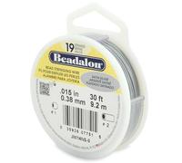 Fil cordage.015"(.38mm) 19 brins diamètre 30ft/Pkg-Satin argent