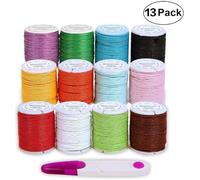 Fil Cordon pour Bracelet, Fil Macramé Collier Coton Cire +Coupe-Fil Cordons Cordelette Fils Ficelle Couleur pour Faire des Bracelets