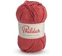 Phildar - Pelote de Laine Phil Coton 3 - Laine à Tricoter - 100% COTON - Aiguille n°3 - Couleur HIBISCUS