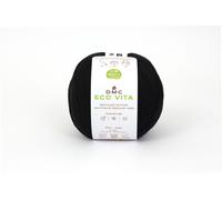 Fil Coton Recyclé Eco Vita 3mm 100g Tricot Et Crochet Col. 002 Noir
