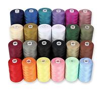 Fil Couture BlesSew - 24 Bobines de 914 m Chacune (1000 Yards) - Fil Machine a Coudre de Polyester Tout Usage, 22 Couleurs + Noir et Blanc Double - Fil Pour Machine à Coudre, Idéal Pour les Débutants