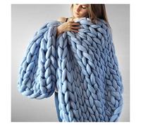Fil Crochet,Pelote Laine Grosse Maille 1000g / boule Super épaisseur de fil chunky feigneur fils royants pour la filature à main tricoter bricolage(Sky blue)