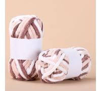 Fil Crochet,Pelote Laine Grosse Maille 50 g/pelote de fil coloré en bande glace, laine grossière, chenille, à tricoter épais la main for écharpe au crochet anti-boulochage(Multicolor3)