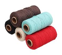 Fil Crochet,Pelote Laine Grosse Maille Cordon de coton macrame 5pcs DIY d'artisanat cordon rustique corde 2 mm x100m