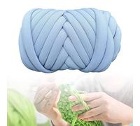 Fil Crochet,Pelote Laine Grosse Maille Fil épais lavable avec nœud tressé, Tube géant, fil tubulaire Jumbo for la fabrication de tapis au Crochet, couverture, oreiller, 500G(Sky Blue)