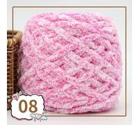 Fil Crochet,Pelote Laine Grosse Maille Lot de 2 fils velours colorés 100 g for tricoter à la main, fil chenille au crochet, ligne épaisse, for pantoufles, sac, couverture amigurumi(08)