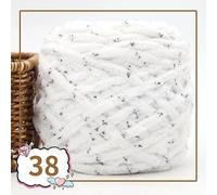 Fil Crochet,Pelote Laine Grosse Maille Lot de 2 fils velours colorés 100 g for tricoter à la main, fil chenille au crochet, ligne épaisse, for pantoufles, sac, couverture amigurumi(38)