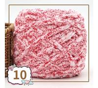 Fil Crochet,Pelote Laine Grosse Maille Lot de 2 fils velours colorés 100 g for tricoter à la main, fil chenille au crochet, ligne épaisse, for pantoufles, sac, couverture amigurumi(10)