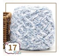 Fil Crochet,Pelote Laine Grosse Maille Lot de 2 fils velours colorés 100 g for tricoter à la main, fil chenille au crochet, ligne épaisse, for pantoufles, sac, couverture amigurumi(17)