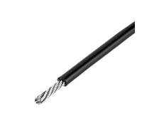 Fil D'acier Plastifié Câble métallique en acier de 50/100 m avec revêtement PVC, flexible et multicolore, for suspension rideau d'éclairage transparent(Black,50.0M,2.0mm)