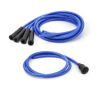 Fil D'allumage, Fil de Bougie D'allumage de 8 Mm, Longueur de 1 M, Jeu de Fils de Bougie D'allumage Stable à Haut Rendement pour Voitures Classiques à 4 Cylindres (Bleu)