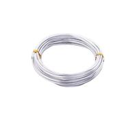 fil d'aluminium artisanat argent, Fil d'aluminium multicolore 1-2mm 5-10m for la fabrication de bijoux à bricoler soi-même, accessoires(Brighr Silver,2mm 5m)