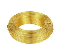 Fil d'aluminium for la conception de bijoux, fabrication colliers et bracelets à faire soi-même, 0.8mm 1mm 1.5mm 2mm 3mm, perles douces, couleur bonsaï, fil lunette artisanal(Gold,1mm 200m)