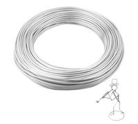 Fil d'Artisanat en Aluminium/Flexible Aluminium Argent/Tricotin Fil d'Artisanat En Aluminium/à Bijoux pour Bricolage pour Sculpture, Modélisme de Vélo, Fabrication de Bijoux, Tissage et Emballage
