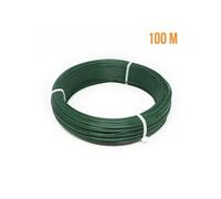Fil d'attache en acier galvanisé plastifié pour grillage ou autre - 100 m x 1.5mm Ø - Vert - Linxor