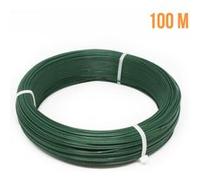Fil d'attache en acier galvanisé plastifié pour grillage ou autre - 100 m x 1.5mm Ø - Vert - Linxor