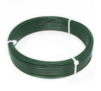 Fil d'attache en acier galvanisé plastifié pour grillage ou autre - 50 m x 1.5mm Ø - Vert - Linxor