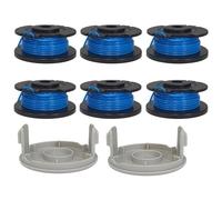 Fil de bobine et couvercle compatibles avec Ryobi One+ AC14RL3A, Olt1832 Rac124, ligne de rechange pour débroussailleuse Ryobi 18 V 24 V 40 V (bobine x 6 + capuchons x 2)