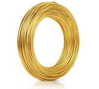 Fil de bricolage Yoosso, doré, 50 m x 1 mm, pour travaux manuels, bijoux, fil de liaison, modelage, acier inoxydable, pour la fabrication de bijoux, les travaux manuels