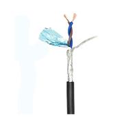 Fil de câble à paires torsadées blindé, Câble RS485 à paires torsadées blindées audio et alimentation, 2 conducteurs, multicolore, 16-26 AWG, 10-50 mètres(10meters,2CORES-18 AWG 0.75MM2 BLACK)