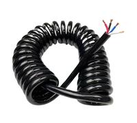 Fil de câble à ressort en PU, 4 conducteurs, 18, 17, 15, 13, 11 awg, extensible, 1, 2, 3, 5, 6, 7, 8, 9, 10 mètres, spirale télescopique(Stretch 2 meter,4 cores 17 AWG)