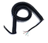 Fil de câble à Ressort en PU, 4 cœurs, 20, 26, 22 awg, Extensible, 1, 2, 3, 4, 5, 6, 7, 8, 9, 10 mètres, Fil télescopique en Spirale(Stretch 6 Meter,4 Cores 20 AWG)