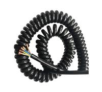Fil de câble à Ressort en PU, 5 conducteurs, 15 13 20 18 17 awg, Extensible 1 2 3 4 5 6 7 8 9 10 11 12 13 14 15 mètres, Fil télescopique en Spirale(Stretch 4 Meter,5 Cores 15 AWG)