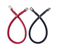 Fil de câble de Batterie en Silicone Souple et Terminal en cuivre étamé, 0awg, 50 mm², 20-200CM, for onduleur Solaire de Voiture Haute Performance(2AWG Red and Black,150CM,M10 - M10)