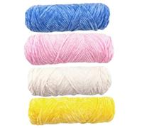 Fil de chenille 4 rouleaux 0, 12 pouce d'épaisseur épais crochet de crochet multicolore douce laine épaisse pour les projets tricotage pantoufles pulls sacs bricolage