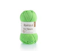 Fil de coton bio DK pour tricot et crochet - Pelote de 50 g - 100 % coton bio GOTS - Amigurumi double tricot (08 vert vif)