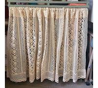 Fil de coton Crochet Cuisine Rideaux, évider Rideau brise-bise court, Semi-ombrage café Moitié rideaux, chambre de style campagnard, salon bistro Demi Fenêtre Rideau ( Size : W160xH120cm/63x47in )