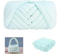 Fil de coton épais pour le tricot et,500g/25m,Fil géant super doux en coton,Grosse Laine à Tricoter à La Main,Lavable en velours pour lit d'animal de compagnie,Fil épais pour oreiller (Vert clair)