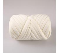 Fil de coton épais pour le tricot et,500g/25m,Fil géant super doux en coton,Grosse Laine à Tricoter à La Main,Lavable en velours pour lit d'animal de compagnie,Fil épais pour oreiller (laiteux)