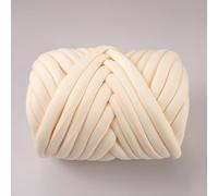Fil de coton épais pour le tricot et,500g/25m,Fil géant super doux en coton,Grosse Laine à Tricoter à La Main,Lavable en velours pour lit d'animal de compagnie,Fil épais pour oreiller (Jaune crémeux)