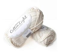 Fil de coton mélangé pour tricoter et crochet, 3 ou léger, peigné, poids DK, gouttes de coton léger, 1,8 oz 115 verges par pelote 01 Blanc cassé.