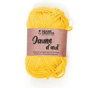 Fil de coton spécial crochet et amigurumi 55 m - jaune - Graine Créative Jaune G